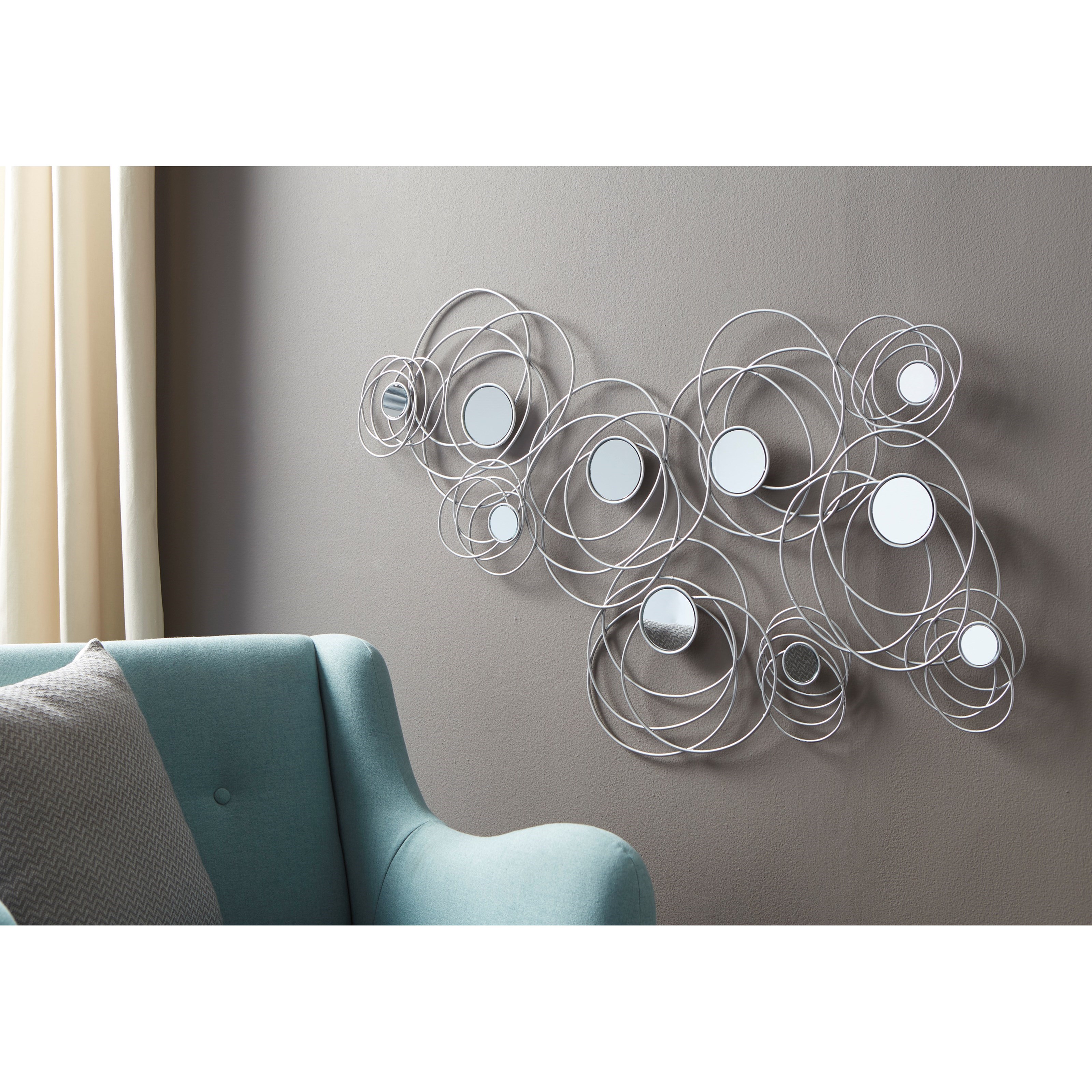 Benchcraft Wall Art 190362 Desi Silver Finish Accent Mirror Virginia